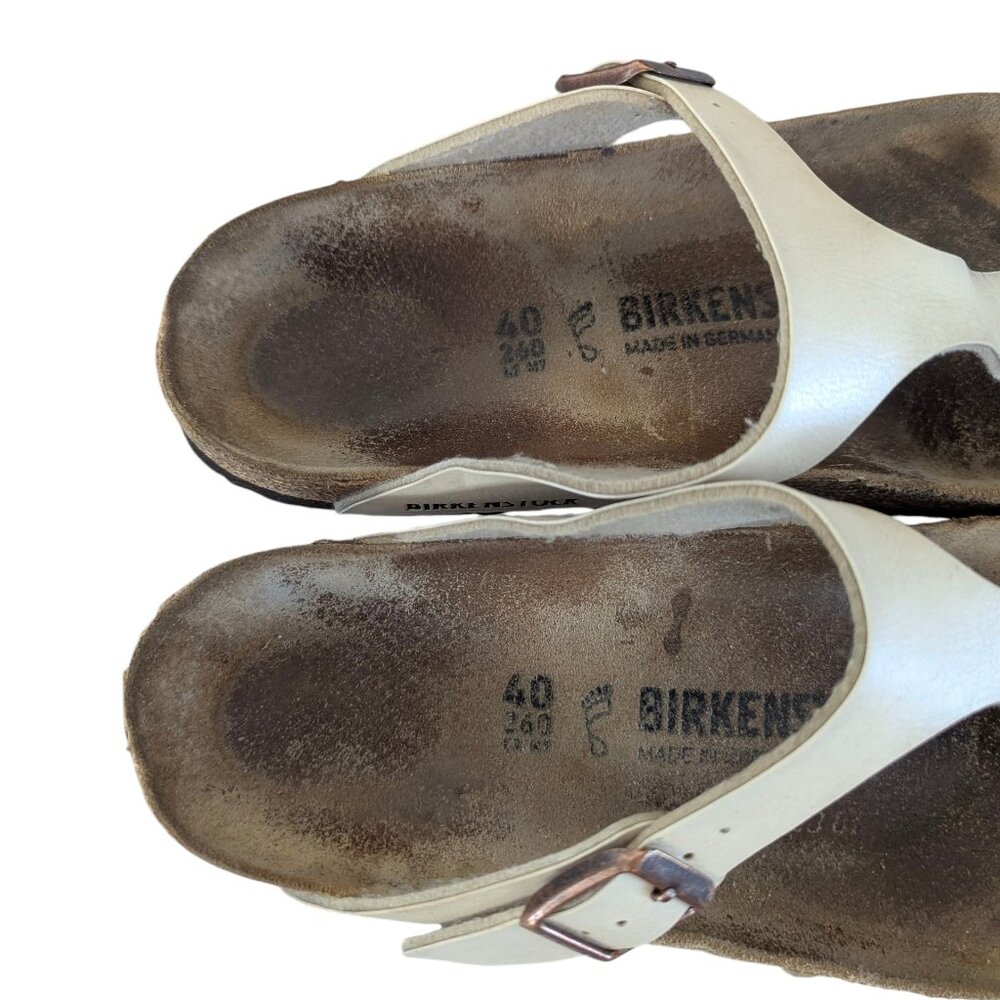 Birkenstock Platinum Leather Sandals - Size 40 - Picture 7 of 12
